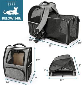 img 2 attached to 🐱 JOYO Expandable Cat Carrier Backpack with Side Door - Pet Carrier Backpack for Small Dogs, Cats, and Bunny - Safety Clip, Breathable Mesh - Ideal for Hiking, Travel, Camping - Holds up to 14lbs