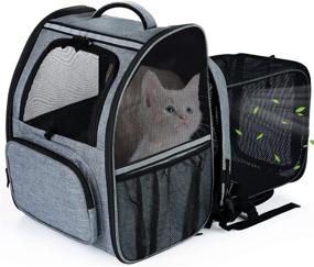 img 4 attached to 🐱 JOYO Expandable Cat Carrier Backpack with Side Door - Pet Carrier Backpack for Small Dogs, Cats, and Bunny - Safety Clip, Breathable Mesh - Ideal for Hiking, Travel, Camping - Holds up to 14lbs