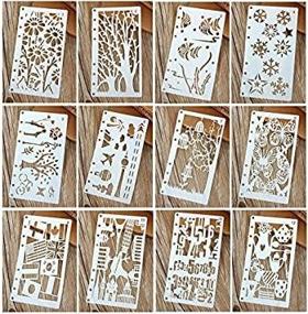 img 4 attached to Versatile 12-Piece Drawing Stencils Set for A6 Bullet Journals, Scrapbooking, & DIY Projects
