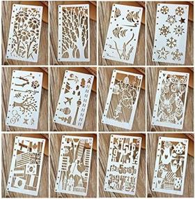 img 3 attached to Versatile 12-Piece Drawing Stencils Set for A6 Bullet Journals, Scrapbooking, & DIY Projects