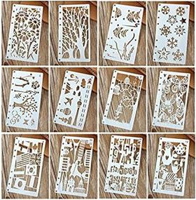 img 1 attached to Versatile 12-Piece Drawing Stencils Set for A6 Bullet Journals, Scrapbooking, & DIY Projects