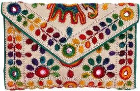 img 3 attached to Exquisite Rajasthani Jaipuri Art Sling Bag: Premium Quality Foldover Clutch Purse - Expertly Checked