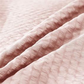 img 2 attached to 🛏️ Pink Queen Size Seersucker Quilted Comforter: Fluffy, All Season, Hypoallergenic & Machine Washable