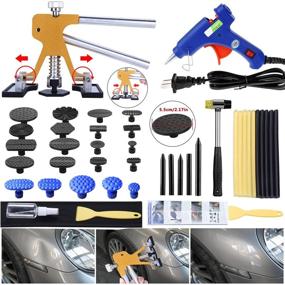 img 4 attached to 🚗 Gliston Auto Dent Puller Kit - Adjustable Golden Dent Remover Tools Paintless Dent Repair Kit Dent Lifter Puller for Large & Small Car Ding Hail Dent Removal