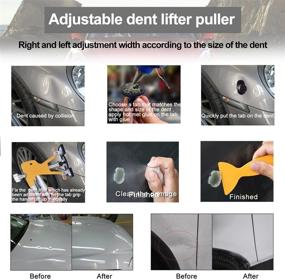 img 3 attached to 🚗 Gliston Auto Dent Puller Kit - Adjustable Golden Dent Remover Tools Paintless Dent Repair Kit Dent Lifter Puller for Large & Small Car Ding Hail Dent Removal