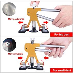 img 2 attached to 🚗 Gliston Auto Dent Puller Kit - Adjustable Golden Dent Remover Tools Paintless Dent Repair Kit Dent Lifter Puller for Large & Small Car Ding Hail Dent Removal