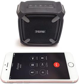 img 1 attached to Суперпортативная перезаряжаемая Bluetooth-колонка: мини-колонка iHome Weather Tough со встроенным микрофоном и подсветкой LED-подсветкой