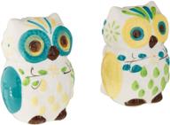 🦉 floral owl salt & pepper shakers: charming hand-painted ceramic by boston warehouse logo