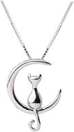 🌙 tmco 925 sterling silver cat necklace with moon pendant logo