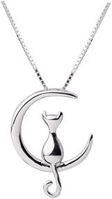 img 4 attached to 🌙 TMCO 925 Sterling Silver Cat Necklace with Moon Pendant