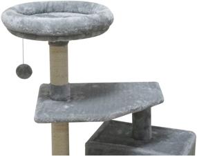 img 2 attached to 🐱 Grey Pet Furniture Activity Center - FISH&amp;NAP Cat Tree Tower Condo with Sisal Scratching Posts, Jump Platform, and Play House