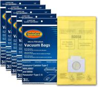 15-pack envirocare replacement micro filtration vacuum bags for kenmore canister q.5055, 50557, 50558 & panasonic type c-5 models - yellow, count 15 logo