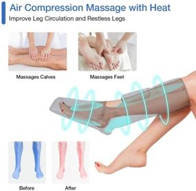 img 2 attached to 🎁 Christmas Gifts: Foot and Leg Massager for Circulation, Restless Legs Syndrome Relief, and Relaxation - with Heat, Air Compression, 6 Modes, and 3 Intensities