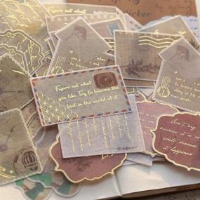 img 2 attached to 📦 Vintage Scrapbooking Stickers: Decorative Antique Washi Paper for DIY Crafts, Albums, Invitations, Gift Pack - 80pcs