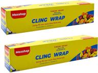 пищевая пленка maxshop cling wrap 12 дюймов х 300 футов, без содержания бисфенола а, пищевая пленка для микроволновой печи и морозильника с режущим механизмом - прозрачная пленка быстрого раскроя для кухни, набор из 2 штук логотип