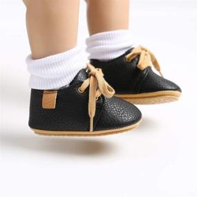 img 3 attached to HsdsBebe Baby Boys Girls Oxford Shoes: Stylish PU Leather Sneakers with Rubber Sole – Anti-Slip Infant Walking Shoes for Toddler Ankle Boots and Moccasins