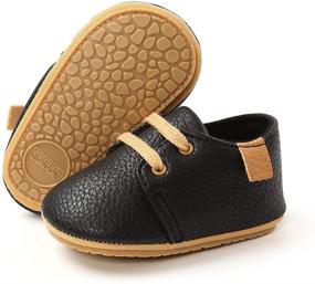 img 2 attached to HsdsBebe Baby Boys Girls Oxford Shoes: Stylish PU Leather Sneakers with Rubber Sole – Anti-Slip Infant Walking Shoes for Toddler Ankle Boots and Moccasins