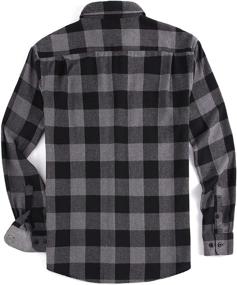 img 3 attached to 👔 Classic Flannel Sleeve Regular Button Men's Shirts by WARHORSEE: Timeless Style and Comfort