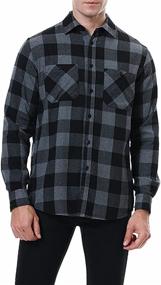 img 1 attached to 👔 Classic Flannel Sleeve Regular Button Men's Shirts by WARHORSEE: Timeless Style and Comfort