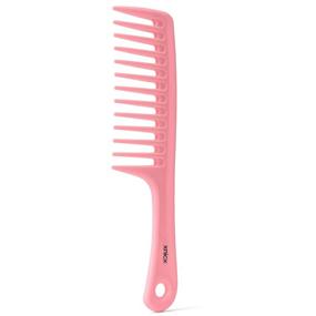 img 4 attached to 🎀 XNICX Macaron Pink Wide Tooth Comb: Detangle & Care for Long Hair with this Styling Brush
