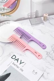 img 1 attached to 🎀 XNICX Macaron Pink Wide Tooth Comb: Detangle & Care for Long Hair with this Styling Brush