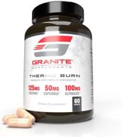 💥 granite supplements fat burner - 60 capsules for appetite control, boosting energy levels, & enhancing thermogenesis with infinergy, theacrine, and capsimax logo