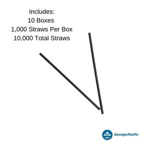 img 4 attached to 🔘 Dixie 5.5" Unwrapped Plastic Straws by GP PRO (Georgia-Pacific), Black, HS551BLK, 1,000 Count (10 Boxes Per Case)