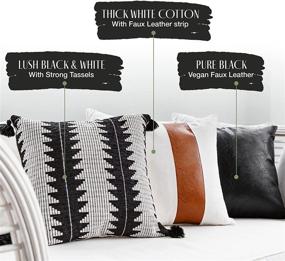 img 2 attached to 🛋️ Set of 3 Modern Decorative Throw Pillow Covers by INSPIRED IVORY - Square Cushion Cases for Sofa Couch Farmhouse Décor - 18x18 Inch - Onyx Collection