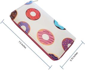 img 2 attached to 🍩 Fashionable and Functional: Donut Printed Long Zippered Clutch Wallet - All-in-One Faux Leather