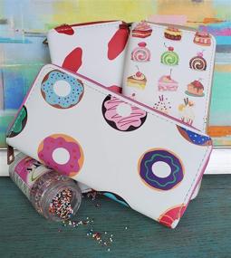 img 1 attached to 🍩 Fashionable and Functional: Donut Printed Long Zippered Clutch Wallet - All-in-One Faux Leather