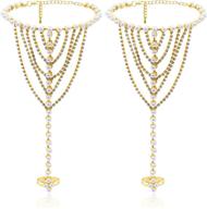 👣 bellady imation pearl anklet: elegant beach wedding foot jewelry duo logo