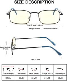 img 1 attached to TVZ Metal Frame Blue Light Blocking Reading Glasses - Reduce Digital Eyestrain and UV with Spring Hinge Readers & Tint