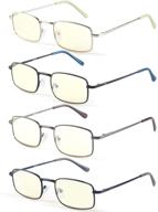 tvz metal frame blue light blocking reading glasses - reduce digital eyestrain and uv with spring hinge readers & tint logo