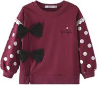 👧 lzh toddler girls sweatshirts: dot bowknot tunic pullover blouse for comfy & casual outfit logo