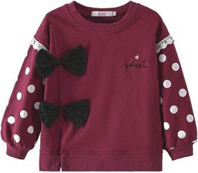 img 4 attached to 👧 LZH Toddler Girls Sweatshirts: Dot Bowknot Tunic Pullover Blouse for Comfy & Casual Outfit