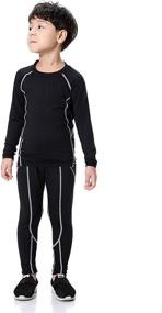 img 4 attached to 👕 LANBAOSI Boys & Girls Long Sleeve Compression Shirt and Pant Set: 2 Pcs for Enhanced Performance and Comfort