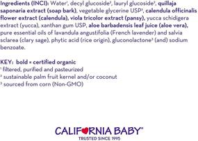 img 1 attached to 🛀 California Baby Calming Bubble Bath: Lavender & Clary Sage Essential Oils, USDA Certified, 100% Plant-Based, Perfect for Bedtime, 19 oz