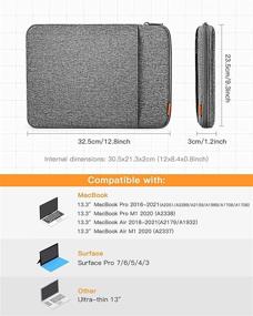 img 3 attached to 👝 Inateck 12.3-13 Inch Case Sleeve - 360° Protection for MacBook Air/Pro, Surface Pro - Gray