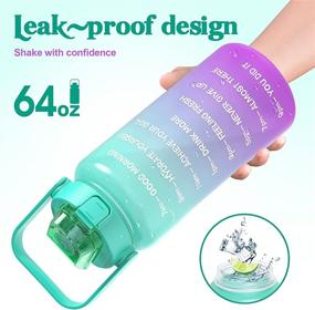 img 1 attached to Phoquar Leakproof Motivational Green Purple Gradient