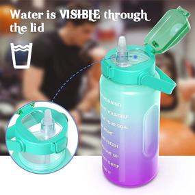 img 2 attached to Phoquar Leakproof Motivational Green Purple Gradient