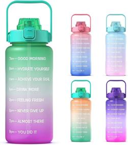 img 4 attached to Phoquar Leakproof Motivational Green Purple Gradient