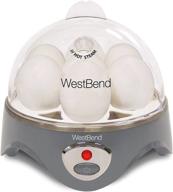 🥚 west bend automatic electric cooker: versatile 7 egg cooker, poacher or scrambler, 360-watt, gray logo