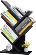 📚 fengyang tree bookshelf: space-saving 5-tier organizer for living room/office - black-walnut finish логотип