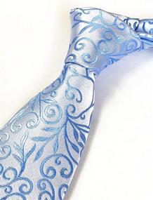 img 1 attached to 👔 SEO-Optimized Formal Neckties with Silver Floral Fashion