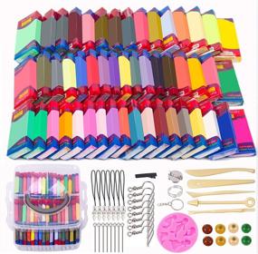 img 4 attached to 🎨 Upgraded DIY Crafts Toy: 50 Colors Polymer Clay with Jewelry Accessories and Tools - Soft Oven Bake Clay, Ideal Gift for Kids