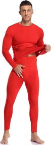 img 2 attached to 🔥 Coreal Men's Soft Thermal Underwear Set - Fleece Lined Crew Neck Long Johns Base Layer for Better Comfort and Warmth