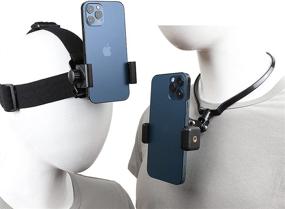 img 4 attached to 📱 Полное отсутствие рук: Пеллкинг крепление для смартфона на голову для влогинга и видеозаписи с видом от первого лица для iPhone, Samsung, Hero, DJI Osmo Action