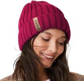 img 4 attached to 🧣 Warm and Stylish FURTALK Winter Hats for Women: Fleece Lined Beanie Cable Knit Chunky Beanies & Snow Cap