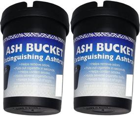 img 3 attached to 🚬 Portable Ashtray Set of 2 - Car Cigarette Ash Bucket Extinguisher Butt Holder for Smoking, Ideal Smoking Accessory for Auto, Truck, Home, Office, Beach - Black