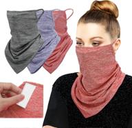 🧣 moko scarf mask bandana with ear loops: stylish neck gaiter balaclava with filter pocket for outdoor protection logo
